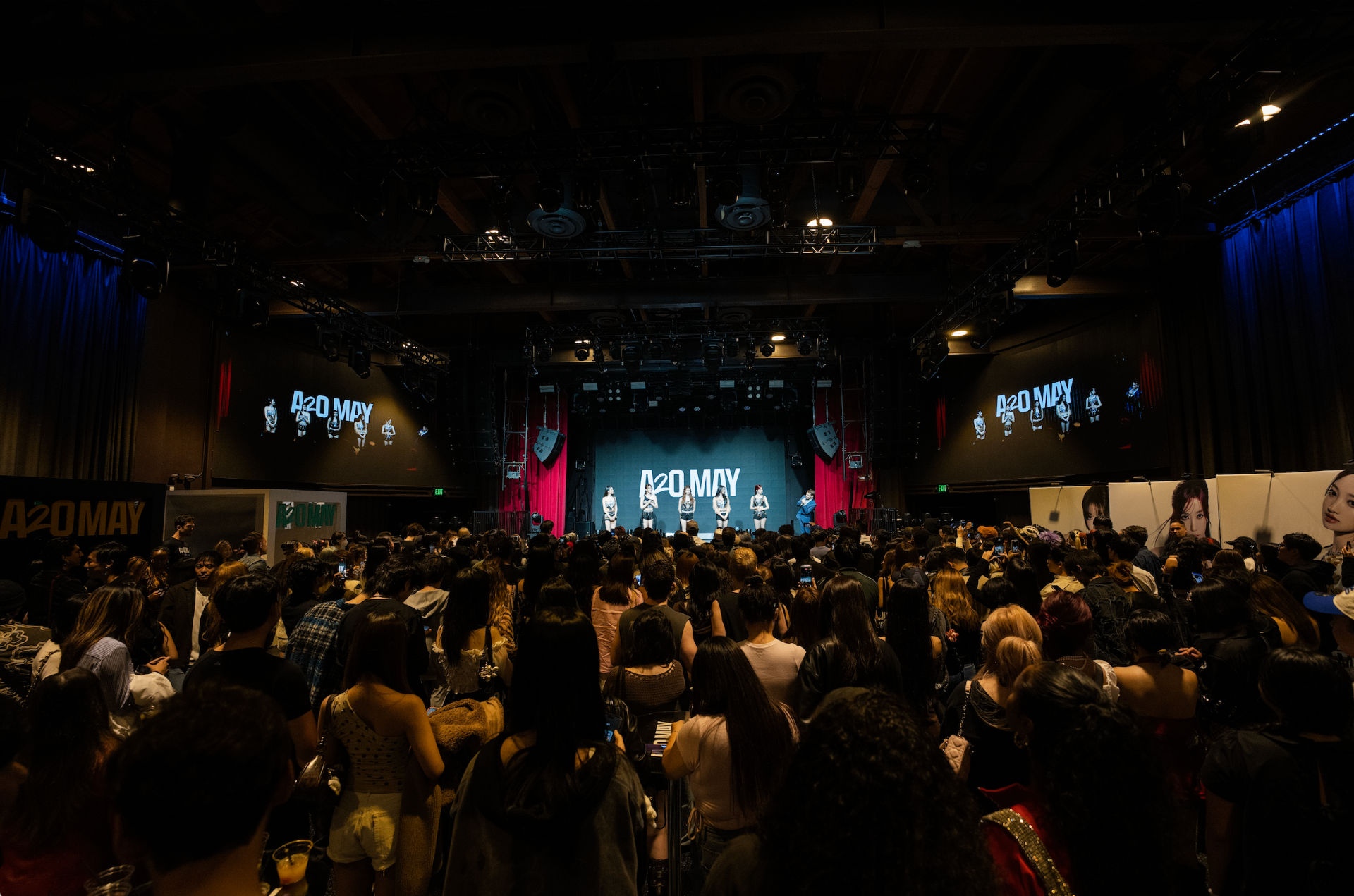 A2O MAY release party crowd and stage